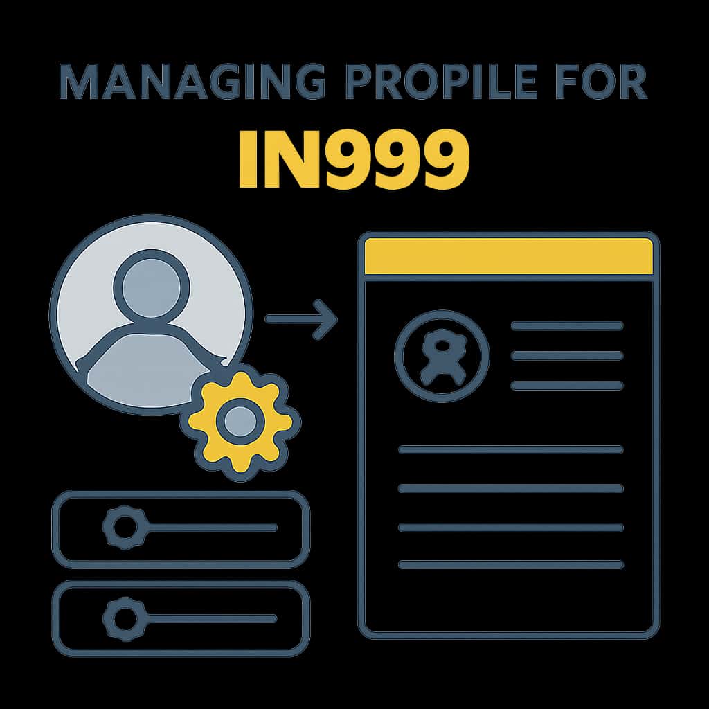 Illustration showing steps for managing a profile in IN999.