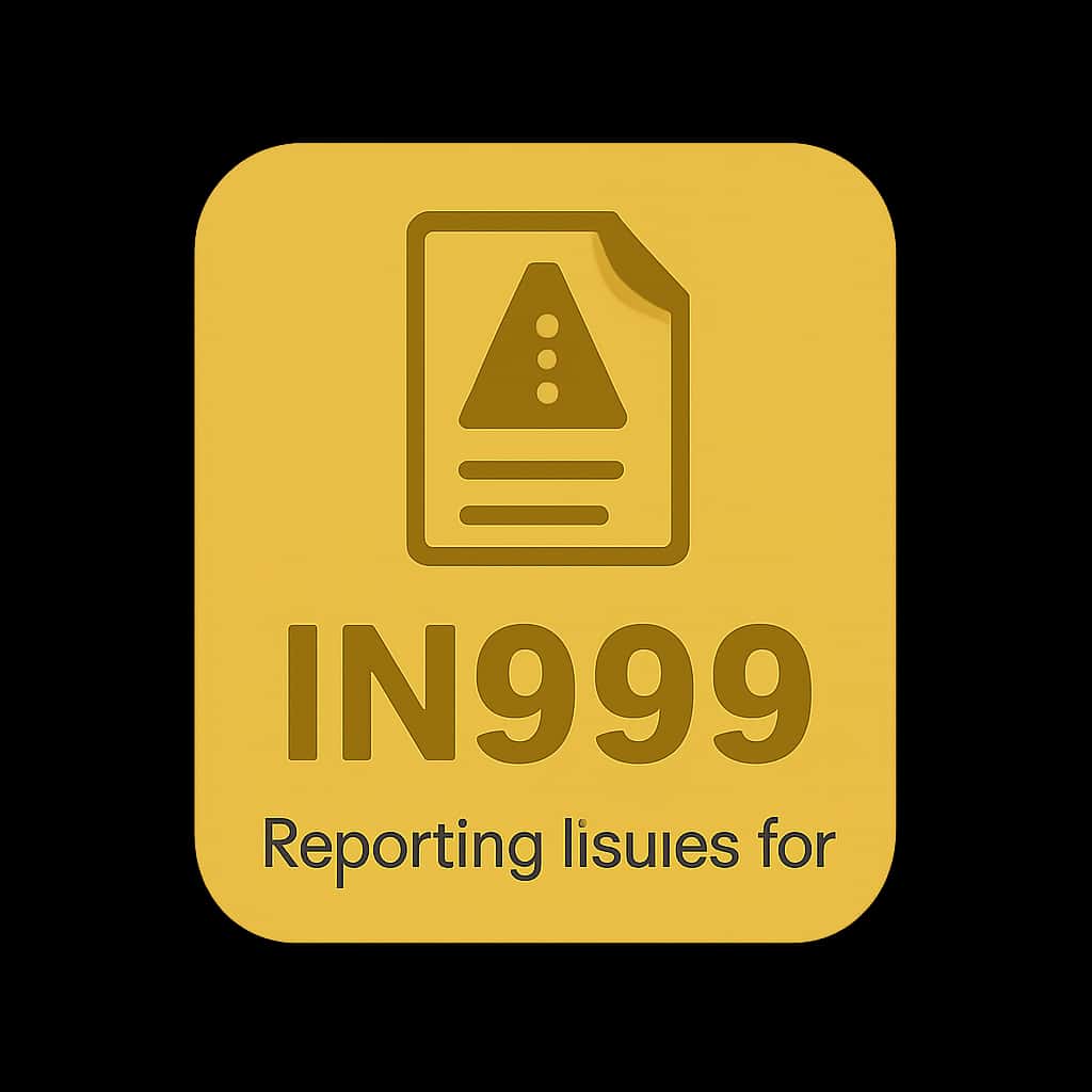 Icon representing reporting issues for IN999.