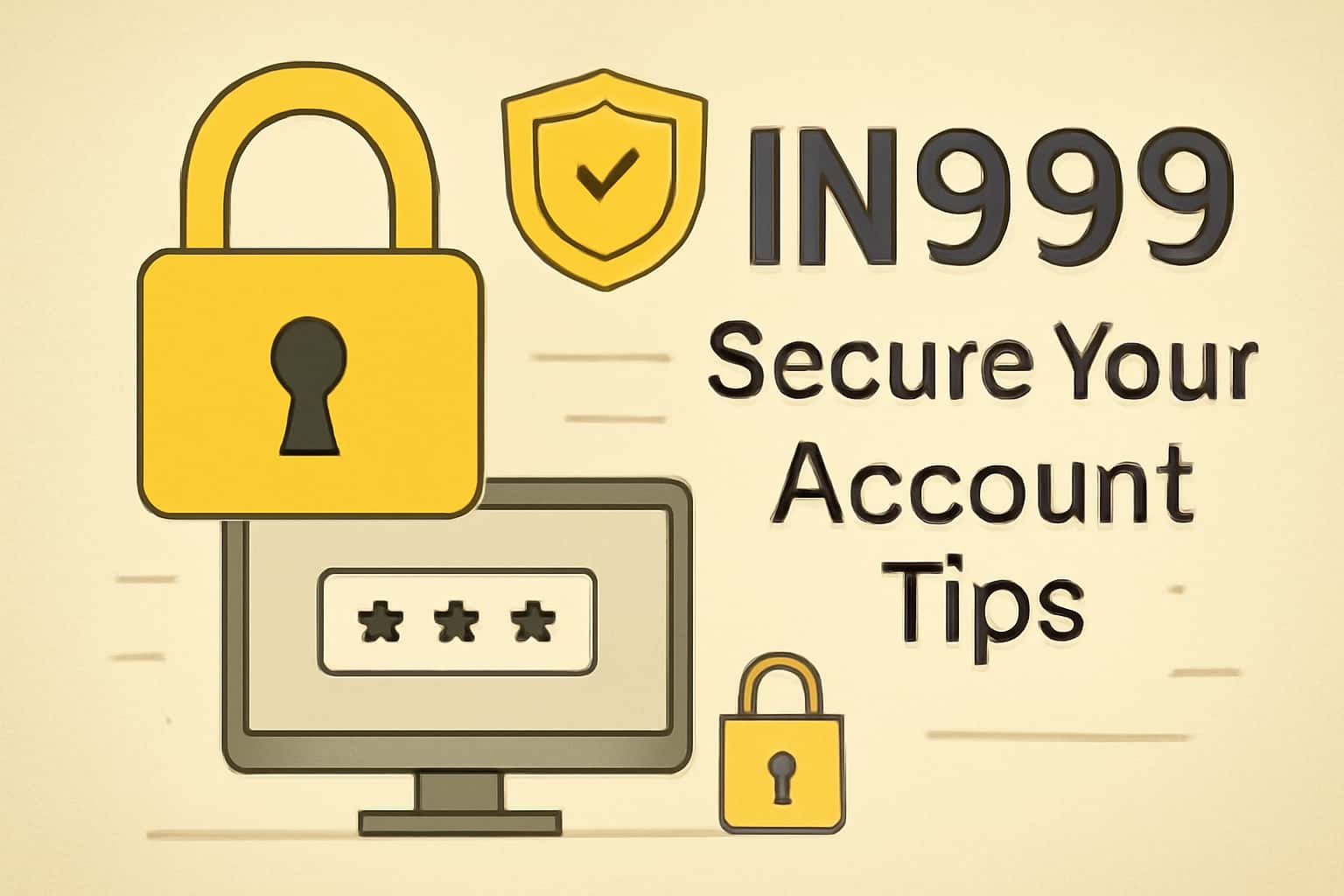 An informative representation of account security tips for IN999 users.