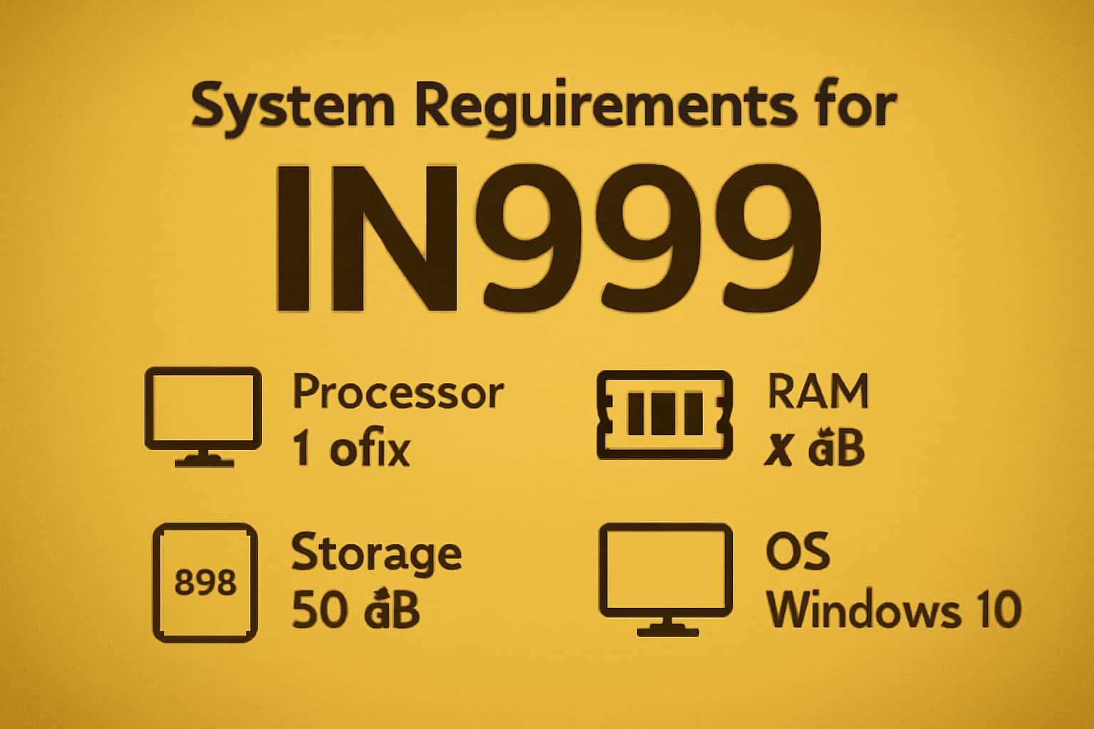 Visual representation of system requirements for IN999.