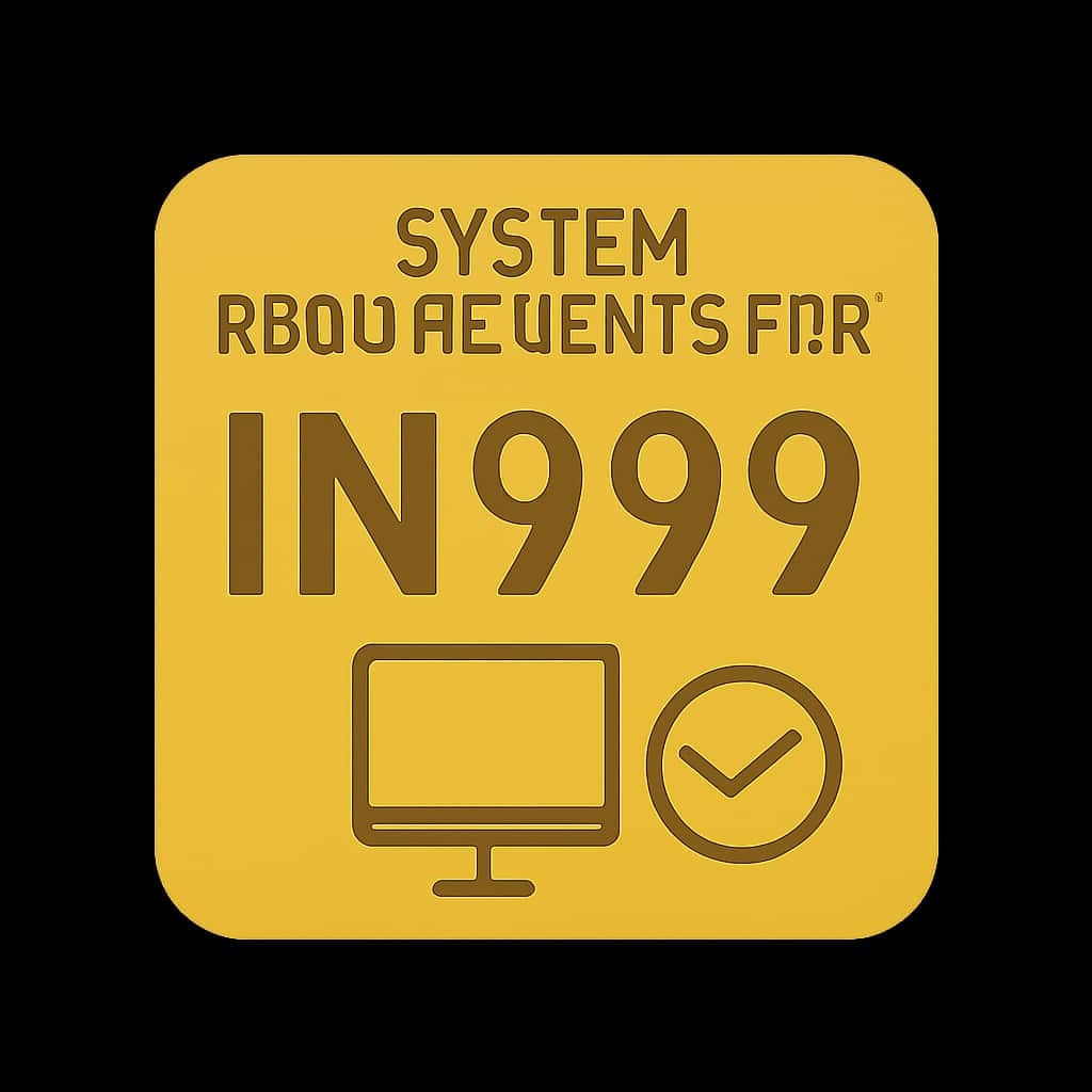 Icon representing system requirements for IN999.